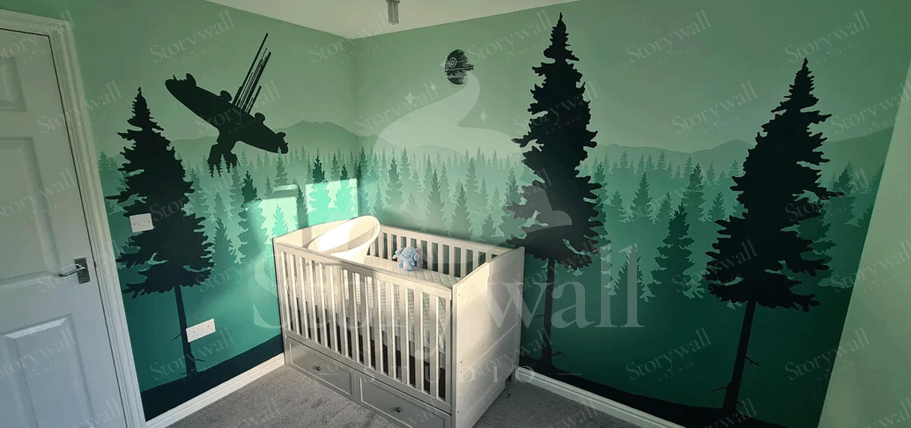 Forest Moon Completed mural (nursery)